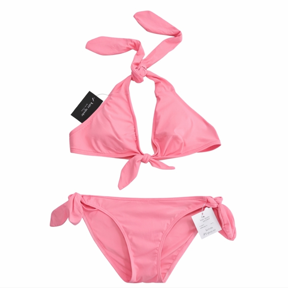Kate Spade ♥︎ New York | Bubblegum Pink Halter | Assorted Solids Bikini Set | XS